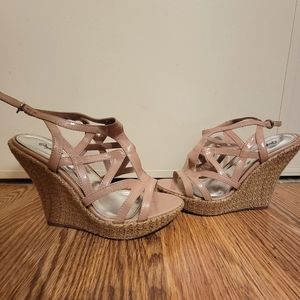 Pink Strappy Wedges